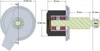 Ролик металло-резиновый с фланцем (122) 200.43275 / 100.42713