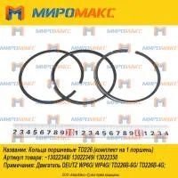 13022348/13022349/13022350, Кольца поршневые Deutz TD226